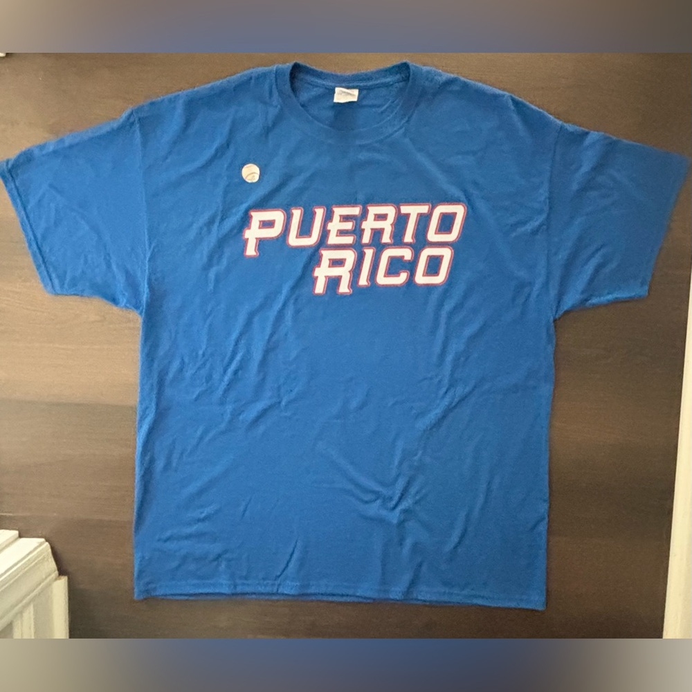 Jerzees Puerto Rico Baseball Javier Baez 9 Blue T-Shirt Sz 2XL